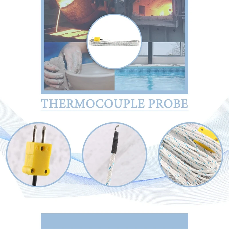 -Зонд термопары 50-250 градусов по Цельсию типа K с кабелем 10 м