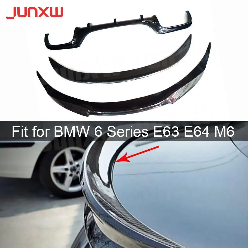 

Carbon Fiber for BMW 6 Series E63 E64 M6 2006 - 2010 3PCS/Set Front Bumper Lip Rear Diffuser Spoiler Rear Spoiler FRP Body Kit