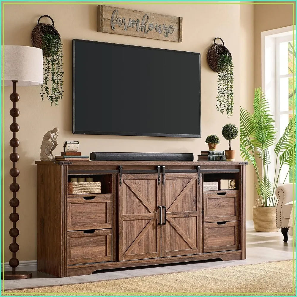 Farmhouse TV Stand with Storage 1