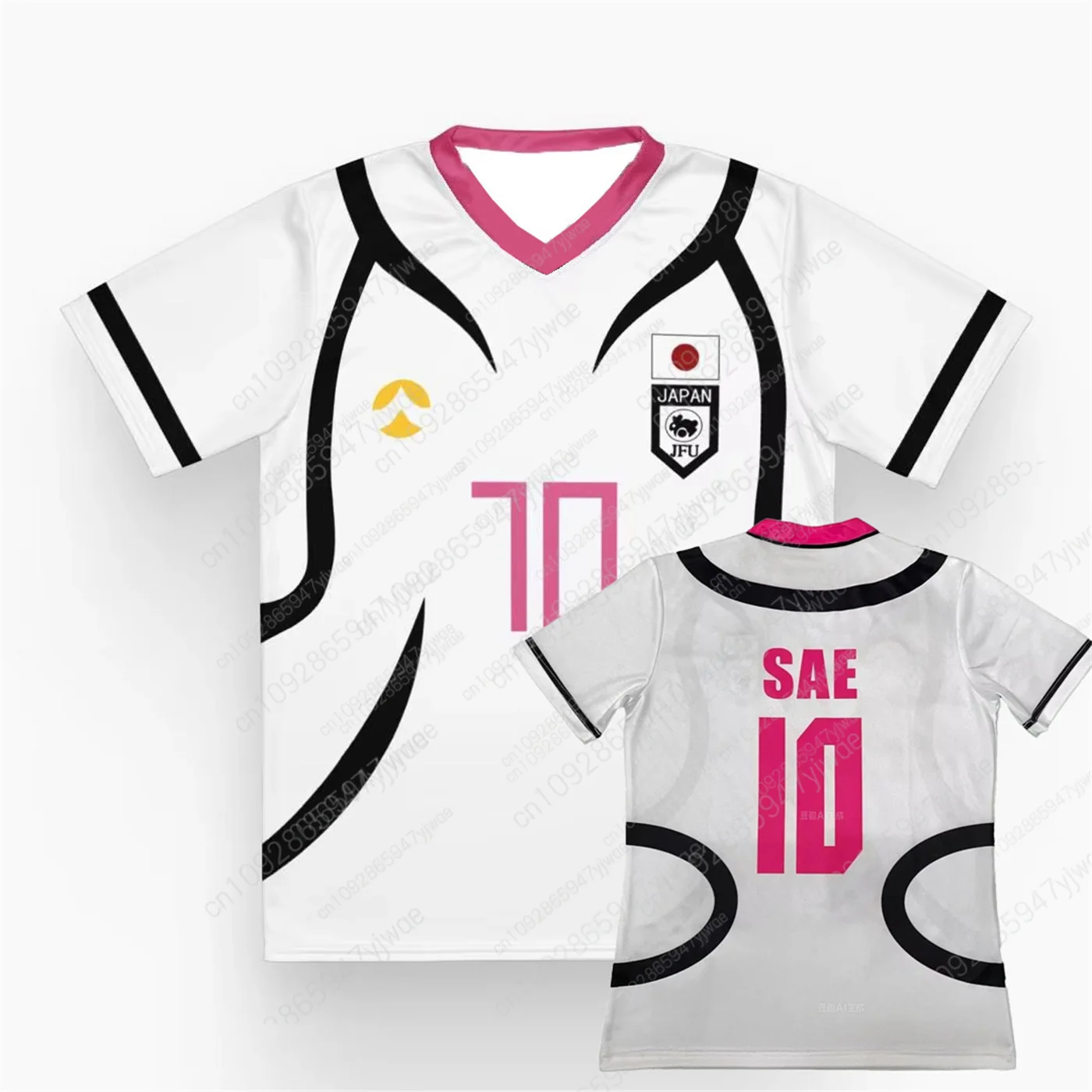 일본 애니메이션 블루 락 남성 및 여성 축구 유니폼 티 아이쿠 하야테&이토시 사에 롤플레잉 티셔츠 브이넥 스포츠웨어 탑