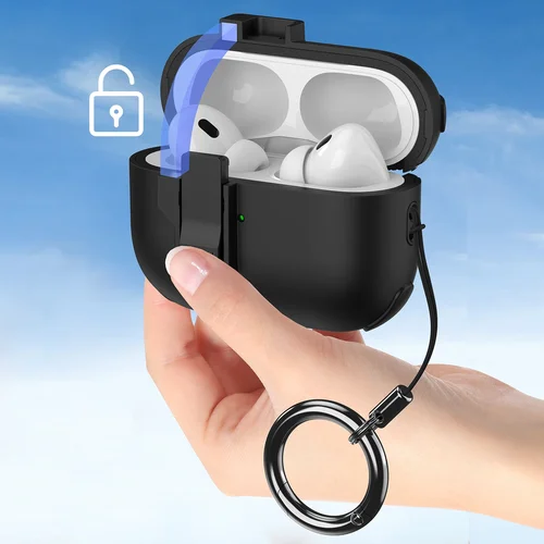 Earphone Protective Case for Airpods 1 2 3 Generation Case Security Lock Case for Airpods Pro 2 Anti Fall Protective Shell 