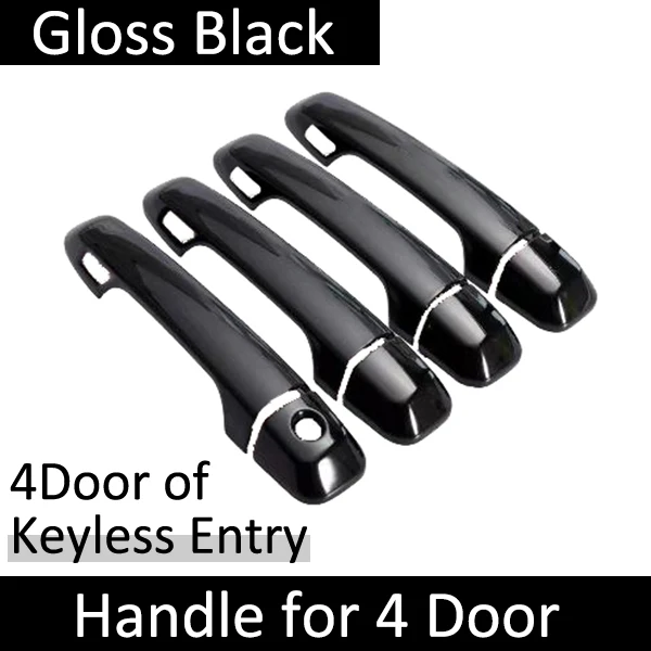 Juego De 8 Cubiertas Para Manijas De Puerta De Toyota 4Runner 2010-2024, Color Negro, Con Orificio Para Llave Inteligente