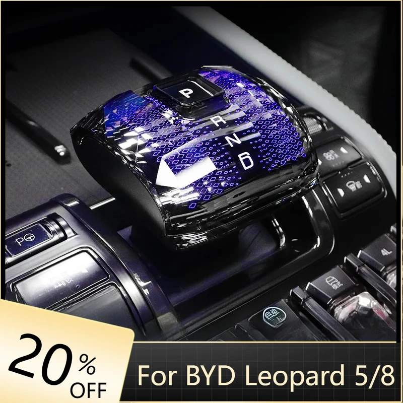 Accessories Crystal  for BYD Shark 6 Formula Leopard 5 8 2024 Car Gear Shift Knob With LED Colorful Atmosphere Light Accessories