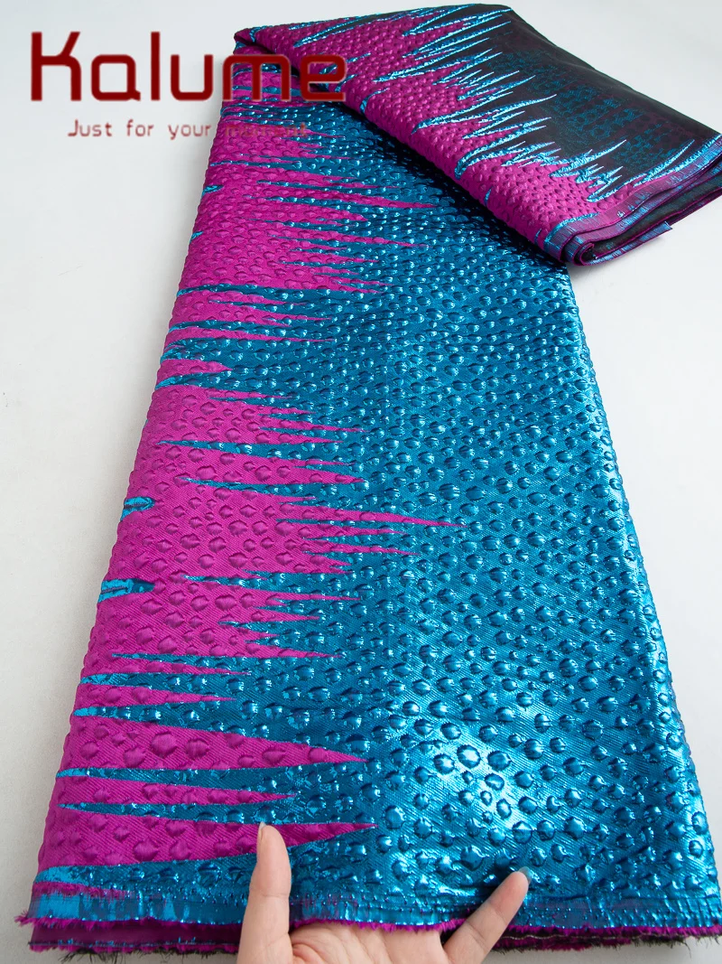 

Kalume Женская жаккардовая Кружевная Ткань 5 ярдов Высококачественная нигерийская Дамасская кружевная ткань французские кружевные материалы с принтом F3949