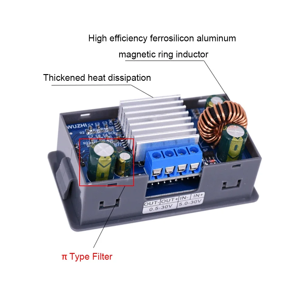 ZK-4KX ZK-5KX Power Supply Module DC-DC Step Down Step Up Voltage Regulator 0.6-36V 50/80W LCD Display for Solar Battery Chargin