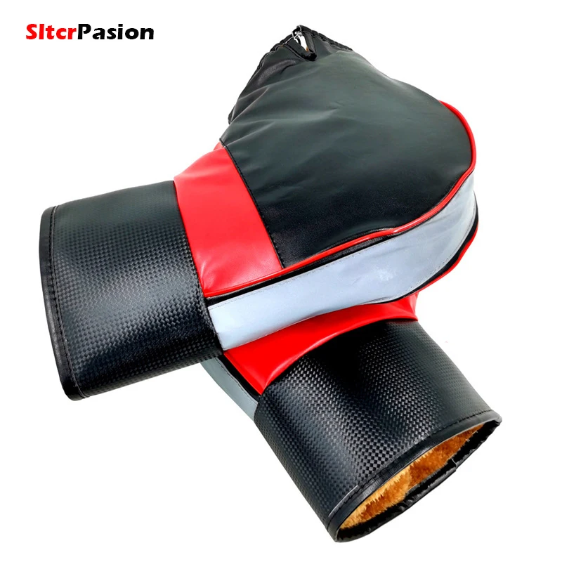 

Waterproof Warm Motorcycle Handle Cover Winter Windproof Reflective Handlebar Arm Warmers Hands Protector Electric Bicycle