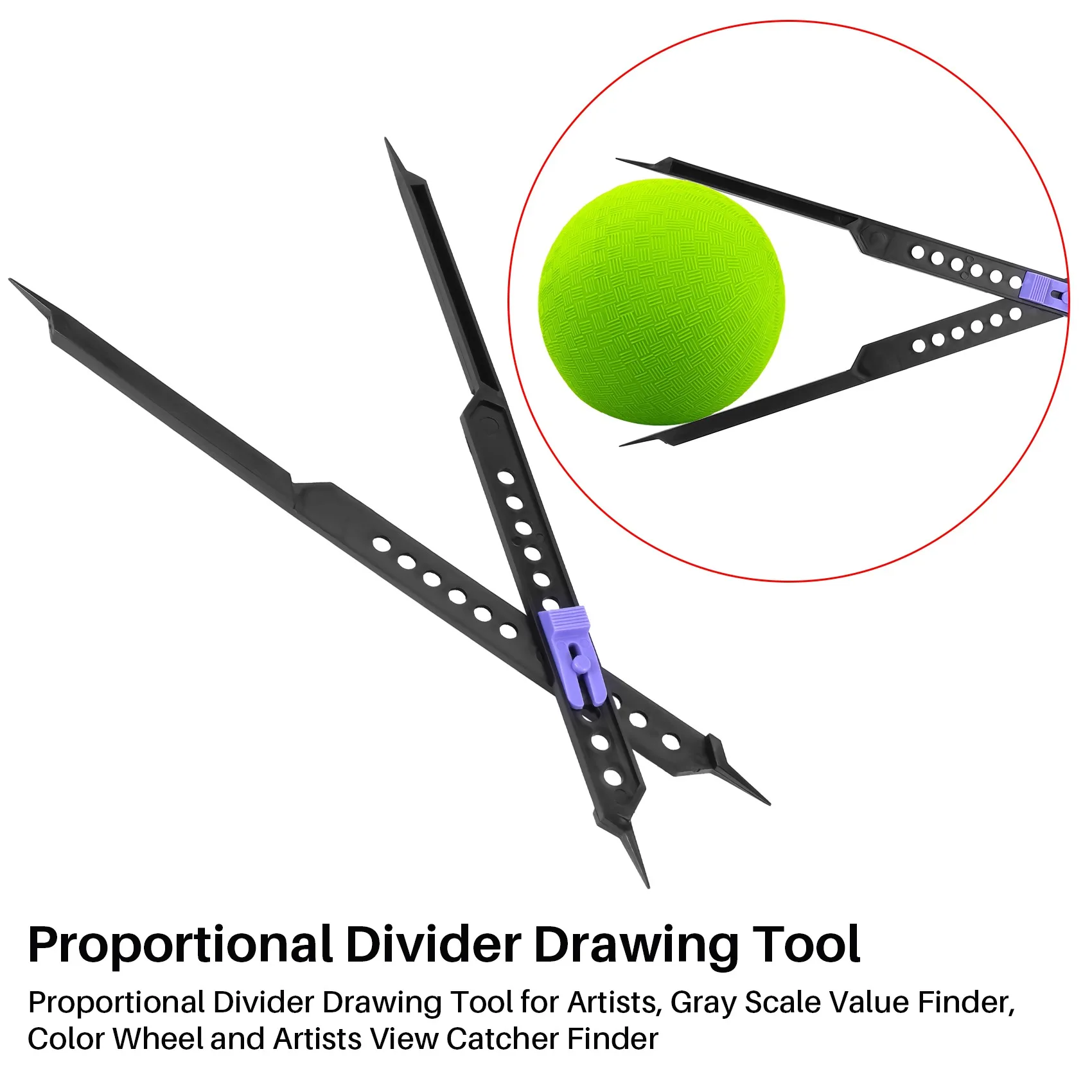 Proportional Divider Drawing Tool for Artists, Gray Scale Value Finder, Color Wheel and Artists View Catcher Finder