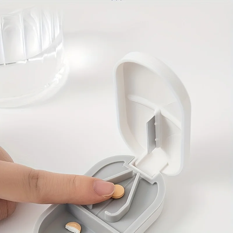 1pc Pill Cutter, For Cutting Small Or Large Pills In Half, Cuts Pills, Vitamins, Tablets, Stainless Steel Blade, Travel Sized