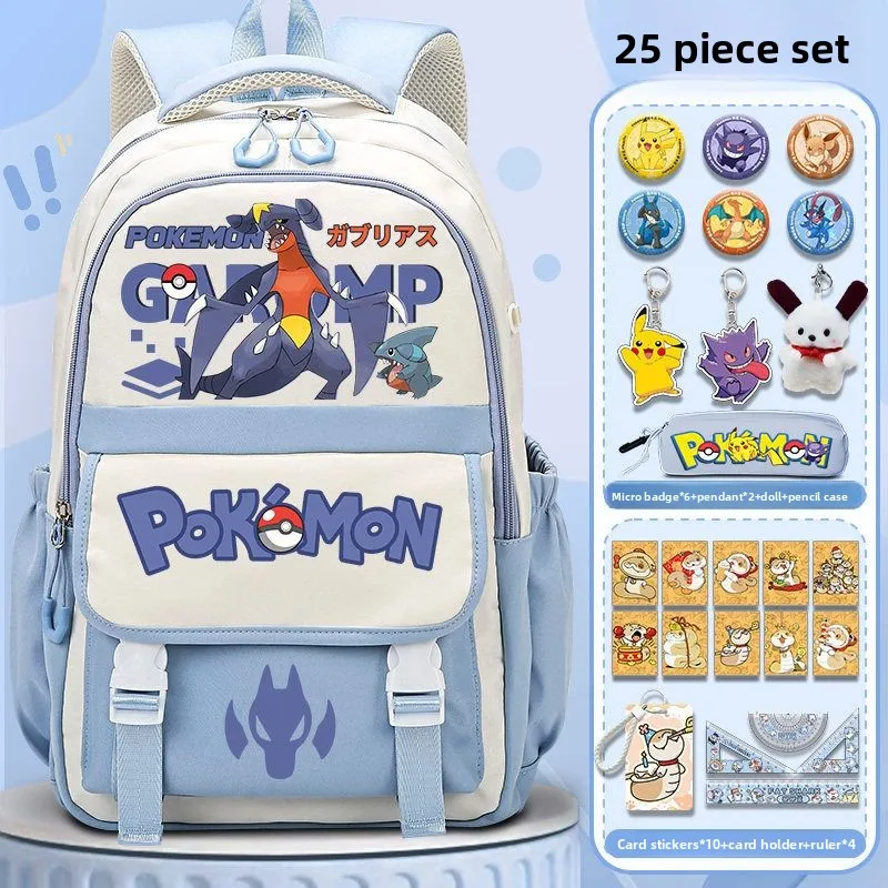 Pokemons Pikachu SchoolBag Large-capacity Boys Girls Casual Backpack Anime Gengar Fashion Knapsack High-quality Laptop Bag Gift view 3