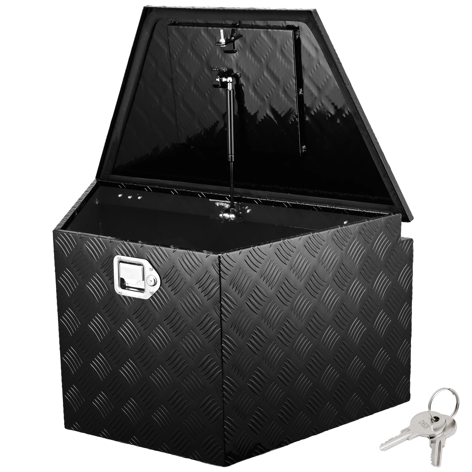 

VEVOR Trailer Tongue Box, Aluminum Alloy Diamond Plate Tongue Box Tool Chest, Heavy Duty Trailer Box Storage for Pickup Truck