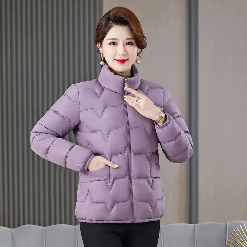 

2023 New Ultra Light Down Cotton Coat Women's Autumn and Winter Coat Mother's Cotton Coat Women's Short Large Fashion Cotton Coa