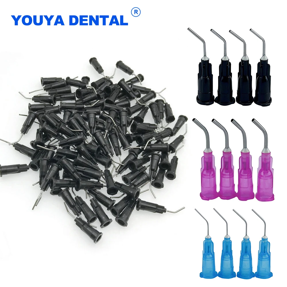 Dental Irrigator Bent Needle Tips Dispensing Tip Equipment Irrigation Flow Sealant Etchant for Composite Resin Acid Delievery