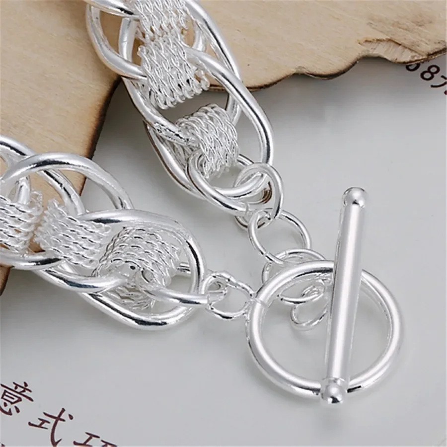 925Best Gift Silver Color Bracelets New Women Men Chain Hot High 925quality Fashion Jewelry Christmas Gifts image 4