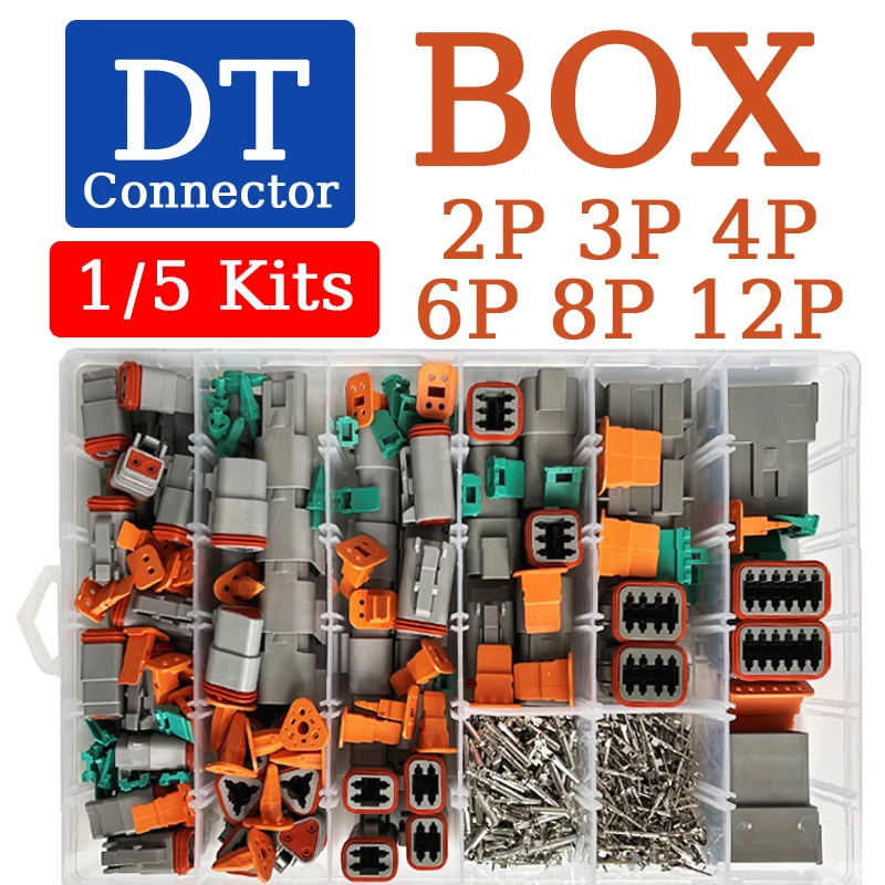 도이치 DT 타입 자동차 커넥터 및 방수 와이어 DT 시리즈 도구 세트 – 휴대용 박스 포함 (모델: DT06, DT04) – 터미널 플라이어 2, 3, 4, 6, 8, 12핀