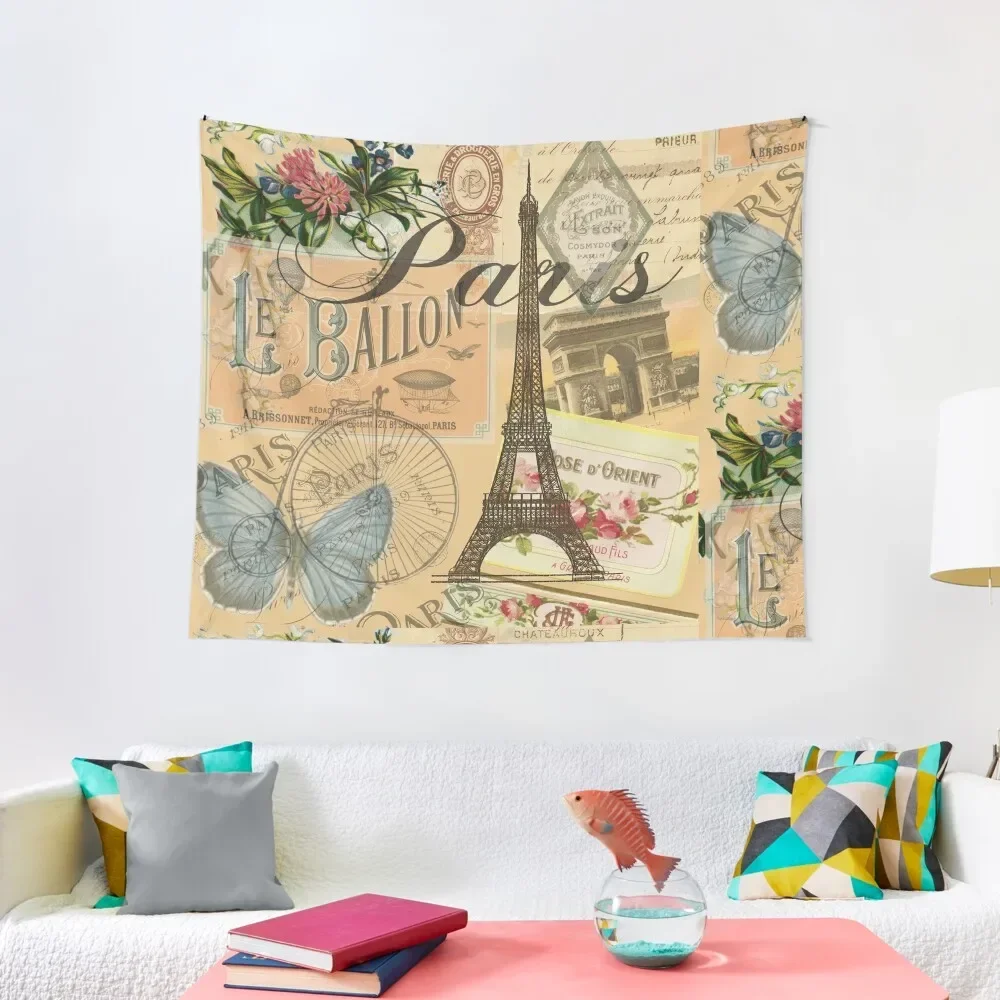 

French Paris Vintage Collage France Europe Travel Tapestry Japanese Room Decor Decor For Bedroom Decoration For Home Tapestry