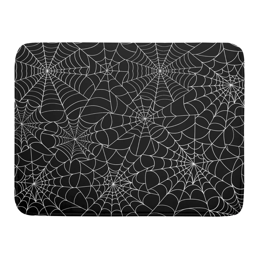 Halloween Spiderweb Spooky Drying Mats for Kitchen Table Decorations Washable Absorbent Drying Mat for Dishes Kitchen Decor