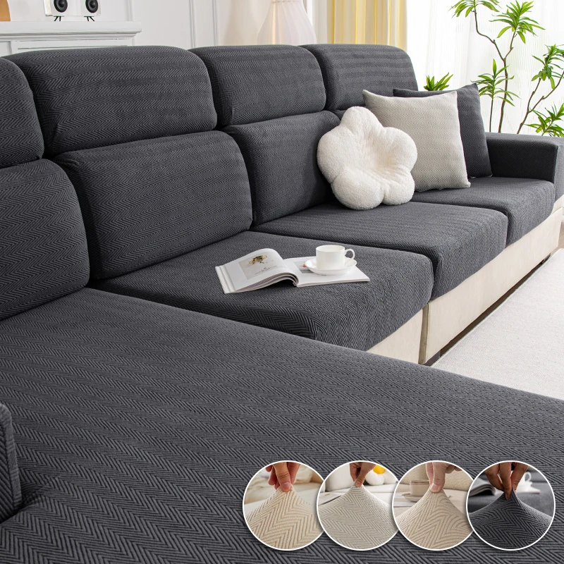 Sofa Seat Cover Fabric Covers Sofa Adaptable Elastic Sofas Covers for Living Room Covers for 3-piece Room L-shaped Peninsula