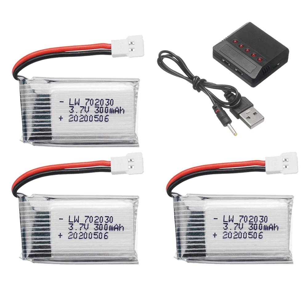 3.7V 300mAH Lipo Battery and Charger For Udi U816 U830 F180 E55 FQ777 FQ17W for Hubsan H107 for Syma X11C FY530 RC Drone Battery