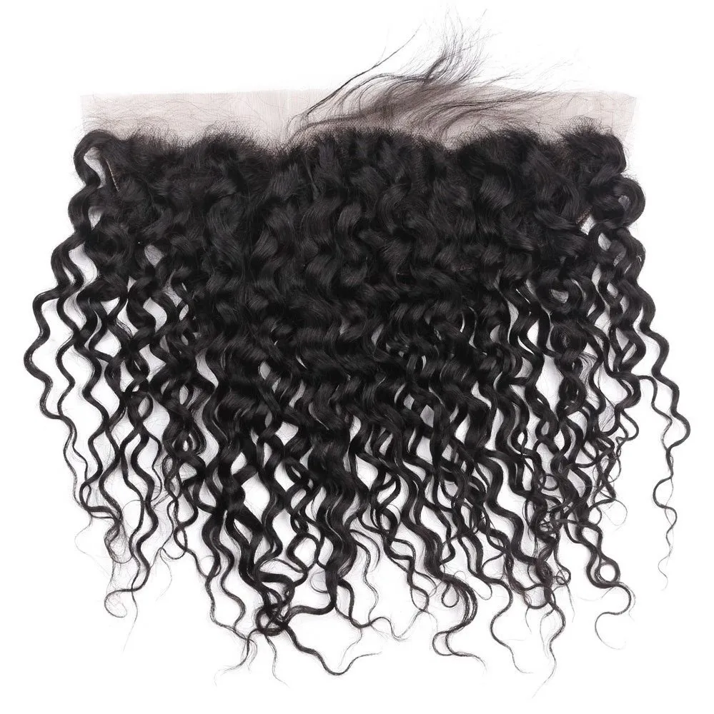 Deep Wave 13x4 Lace Frontal Human Hair Pre-Plucked with Baby Hair Brazilain Water Wave Lace Frontal Wet and Wavy For Black Women