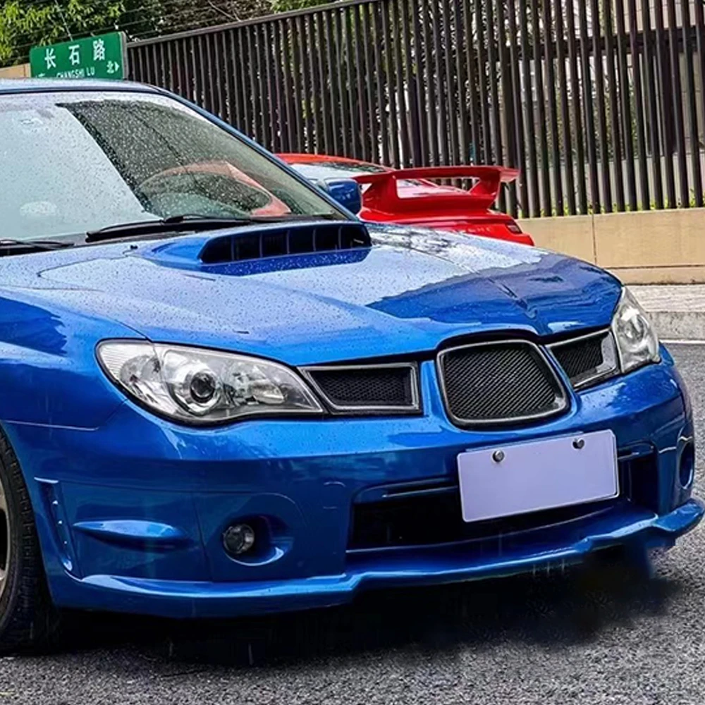 For Subaru Impreza 9th 2006 2007 WRX STI Front Bumper Lower Mesh Grill Grille Cover Trim Carbon Fiber Material Exterior Tuning