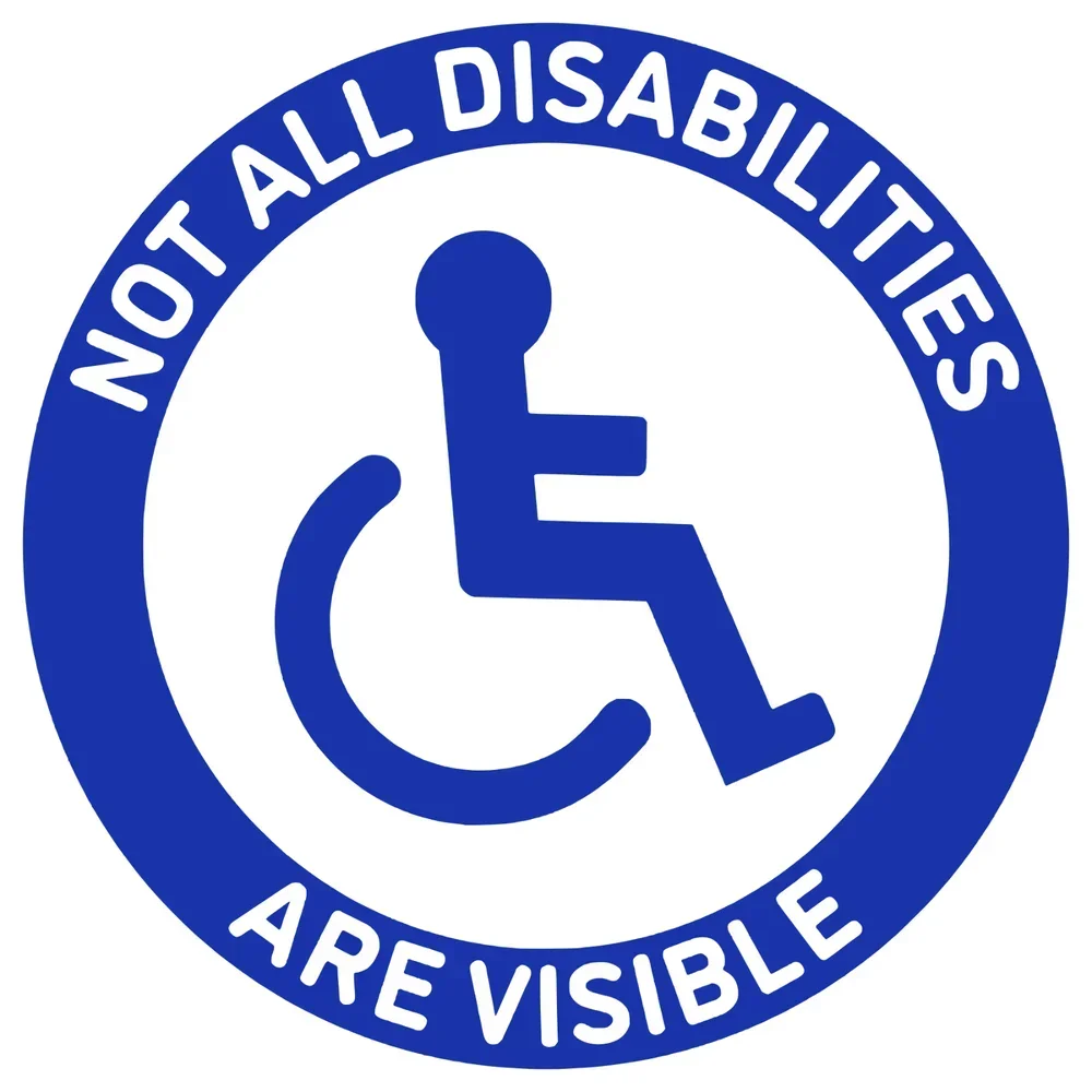 4x Not All Disabilities Are Visible Decal Mental Health Car Truck Sticker