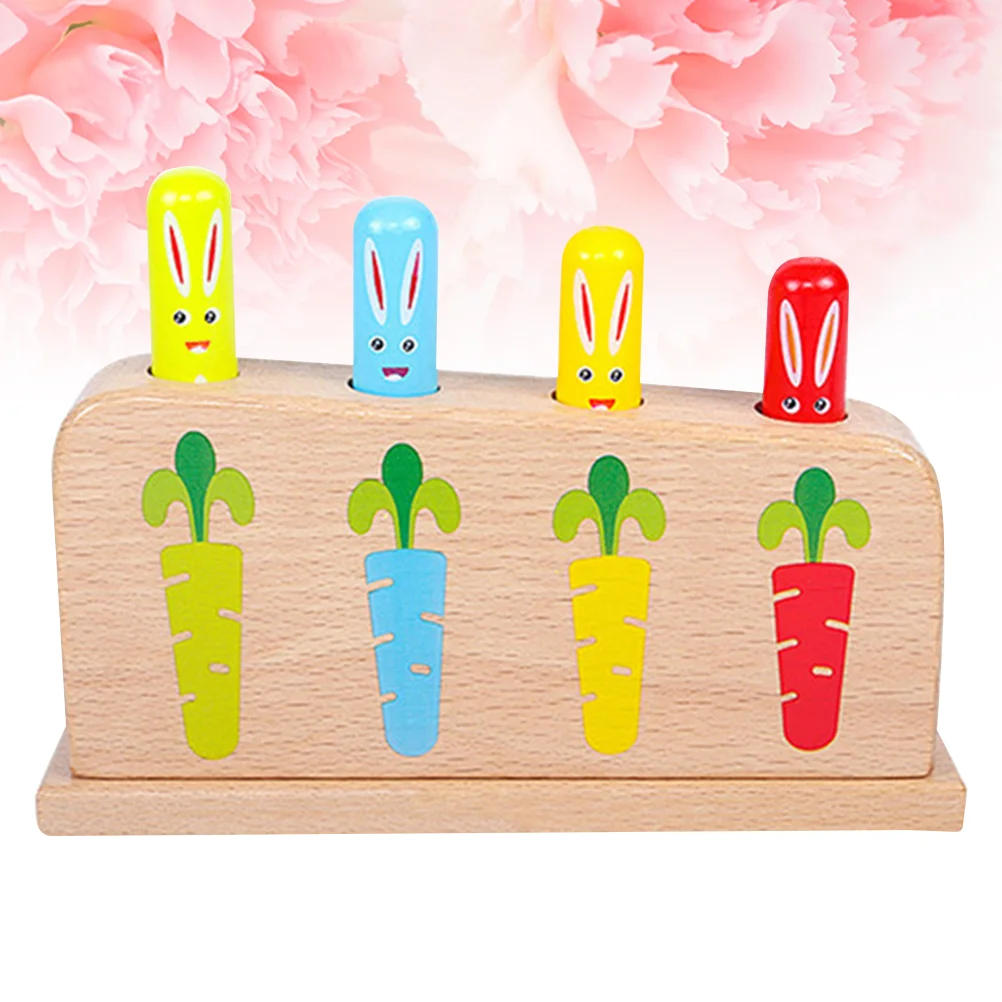 

Children Early Educational -up Cartoon Wooden Game Rabbit Toys for Bunnies