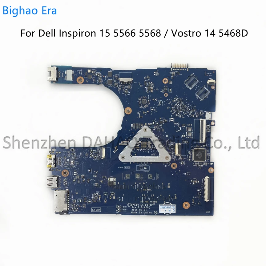 BAL60 LA-D871P For Dell Inspiron 15 5566 5568 5468D Laptop Motherboard With Intel i3-7100U i5-7200U CPU CN:0DMD9K 0KCKCP 0P1MTV