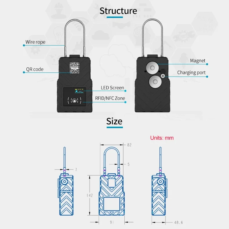 HHD 2023 New Structure G508N GPS GSM GPRS Remote Control  Smart Lock