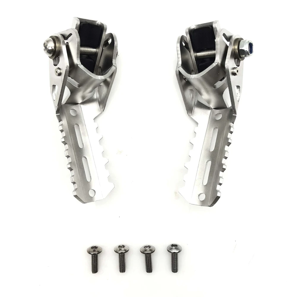 Motorcycle Front Foot Pegs Folding Footrests Clamps 22-25Mm for BMW R1250GS R 1200 GS Adv Adventure 2013-2022 Silver