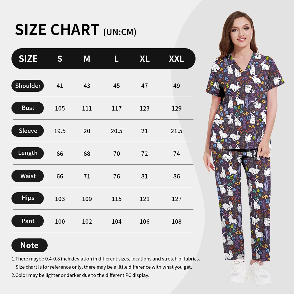 Medische Verpleegster Arts Scrub Set Polyester Spandex Uniformen Sets Vrouwen Cartoon Afdrukken Verpleging Scrub Top Broek Set Heren Werkkleding