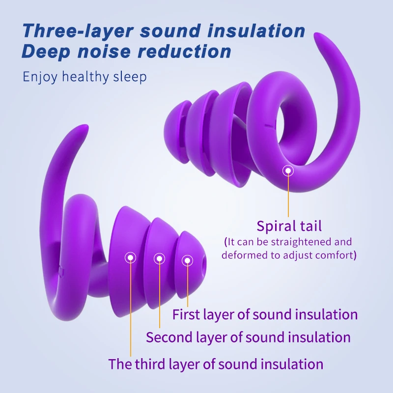 مقاوم للماء سدادات النوم الحد من الصوت المكونات الأذن حماية السمع سيليكون مكافحة الضوضاء التوصيل للسفر النوم تعزيز