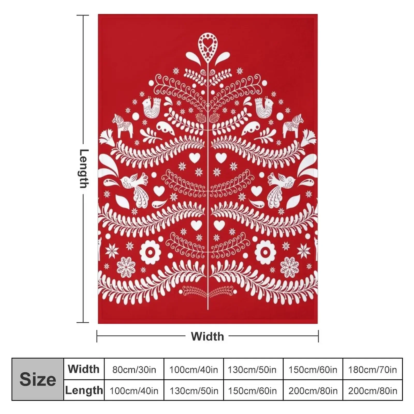 White Scandinavian Christmas Tree on Red Throw Blanket Luxury Designer heavy to sleep Beach Baby Stuffeds Soft Big Blankets