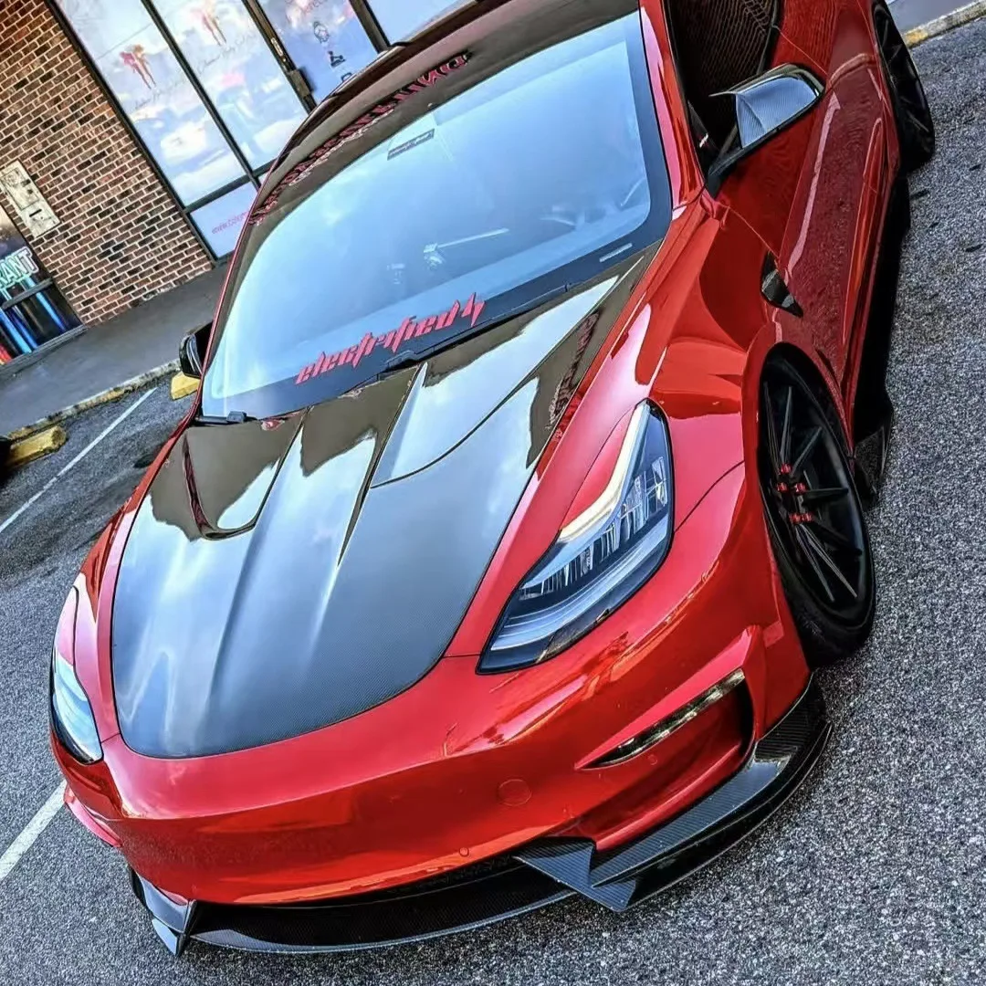 Frontstoßstangenlippe für Tesla Model 3 Model Y 2017-2025 Kinn-Spoiler Diffusor Karosserie-Kit Deflektor Tuning-Zubehör Autoteile – Detail 5