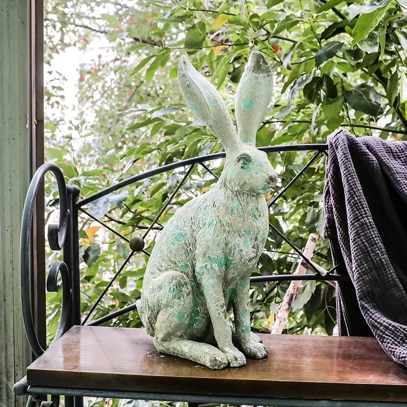 

Nordic Easter Decorations for Home Rabbit Crafts Garden Home Decor Artificial Animals Sculpture Bunny Rabbit Ornaments Garden