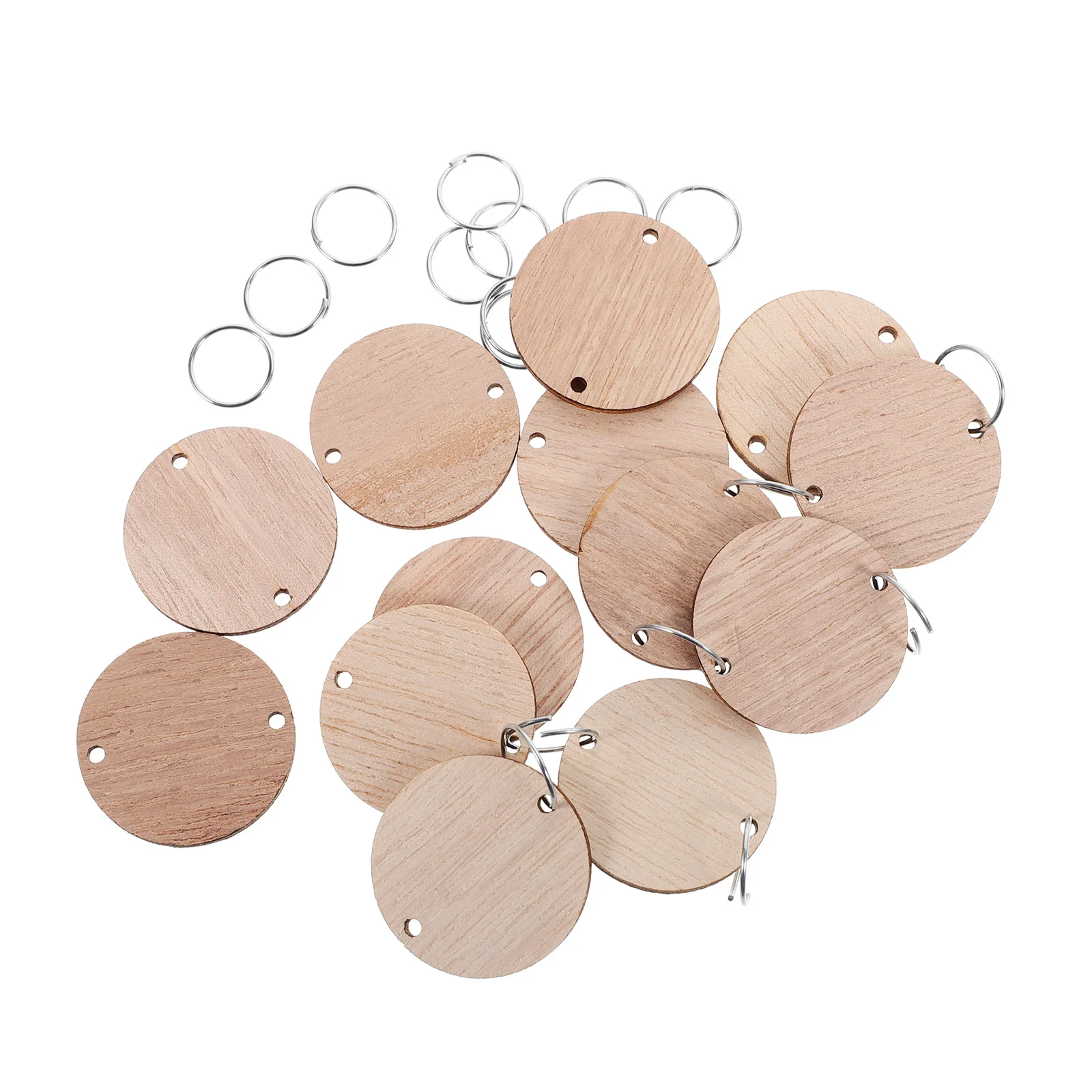

50pcs Wooden Tags With Holes 1.2 Inch Blank Round Wood Discs For Diy Family Birthday Reminder Board Wall Hanging Craft Kit