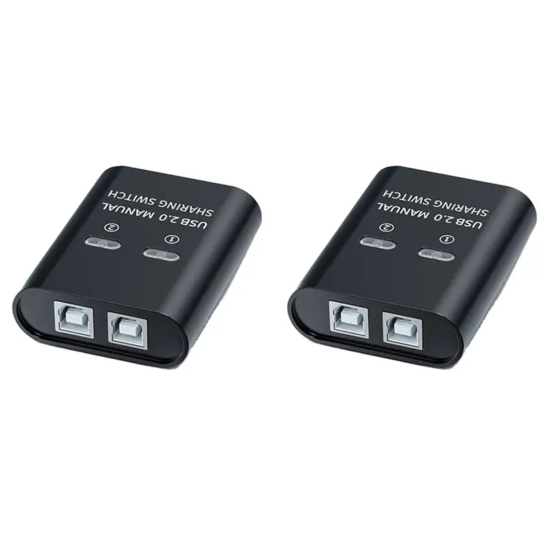 Stylish-2X USB Switch 2 Port Manual USB HUB Two Computers Share U Disk Printer Device Two In One Out USB2.0 Sharer