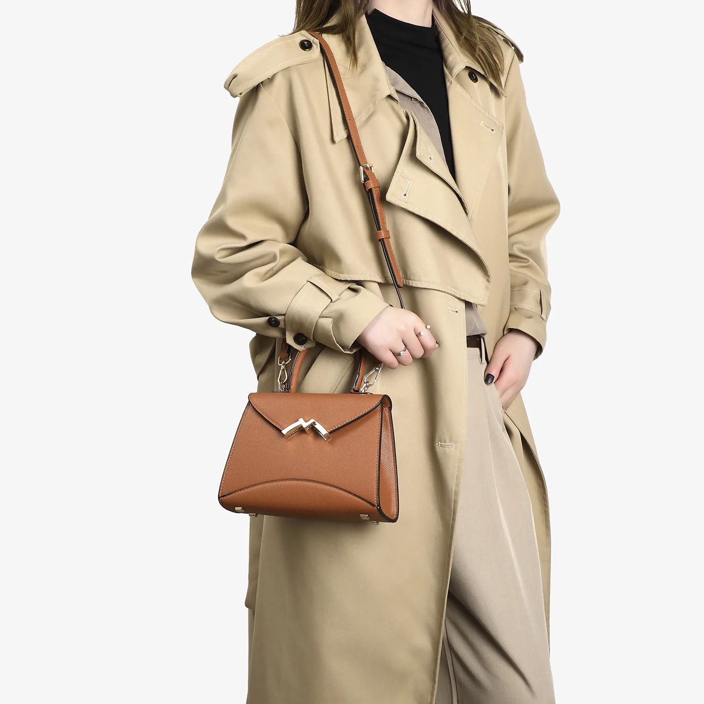 Textured Flap Top Handle Bag For Women V Shape Gold Metal Lock Adjustable Detachable Strap Elegant Formal Party Crossbody Purse