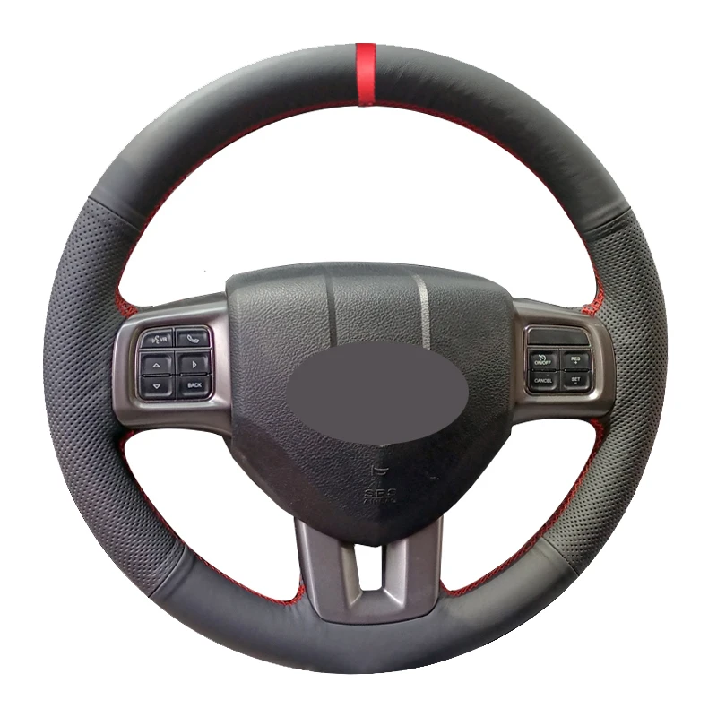 

Hand Sewing Auto Car Steering Wheel Cover For Dodge Charger Challenger 2011 - 2014 Volant Braid on Steering Wrap 2012 2013