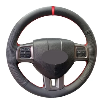 Couverture de Volant de Voiture Tressée à la Main, Accessoire pour Dodge Charger Challenger 2011 - 2014 Volant Round 2012 2013