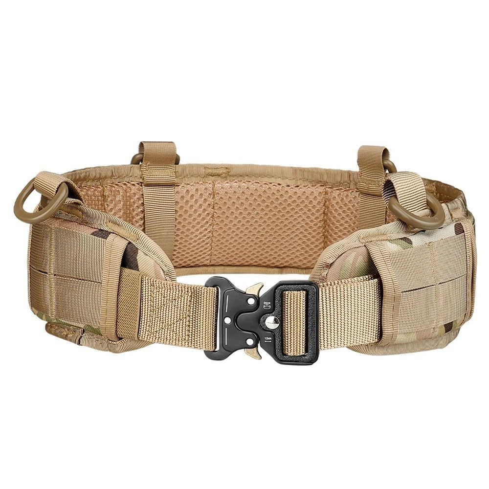 Cinturón táctico al aire libre para hombre, banda de cintura militar para caza y Airsoft, hebilla ajustable de liberación rápida, cinturón de lona de batalla del Cuerpo de Marines