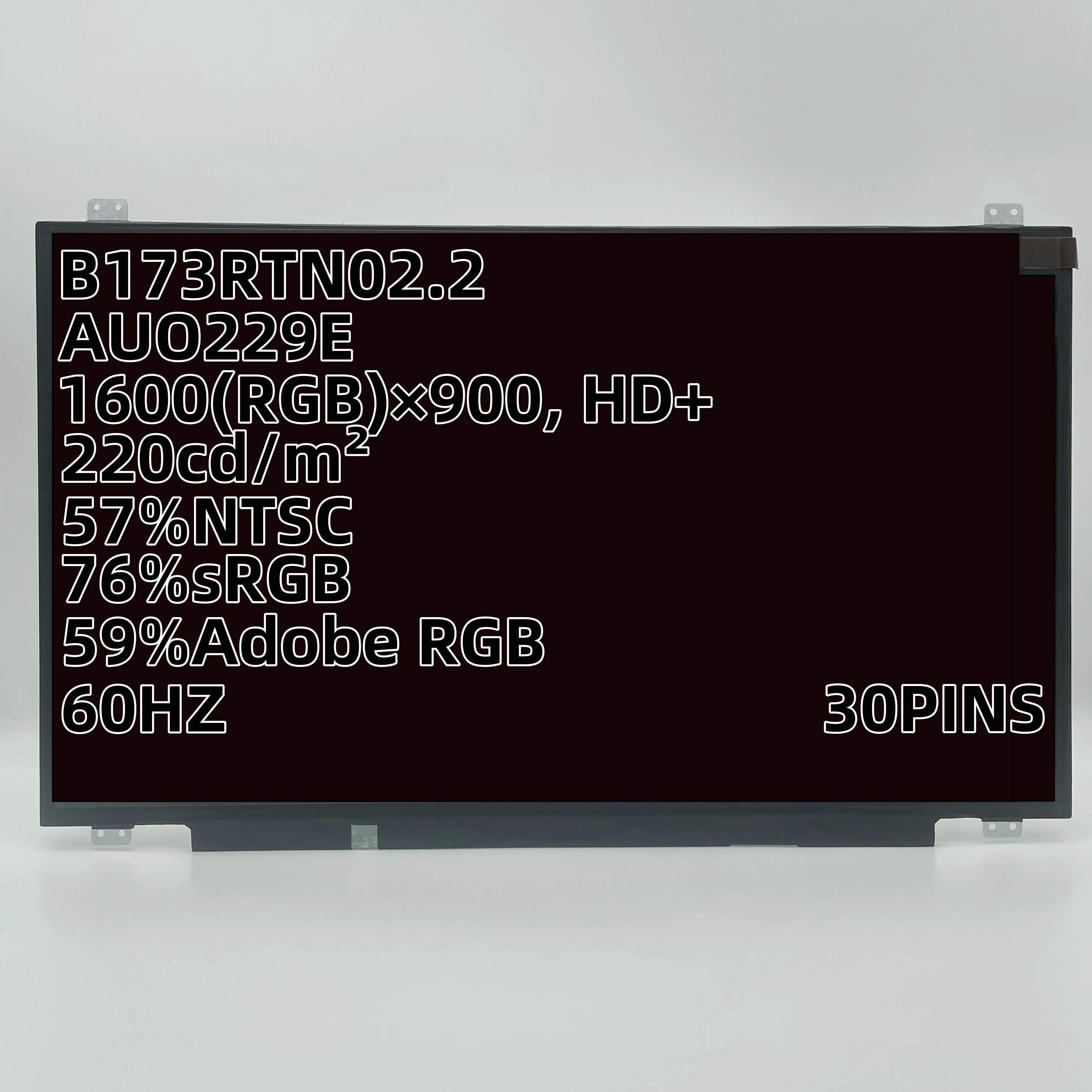 BOE0641 NT173WDM-N11/N21 AUO229E B173RTN02.2/02.1 CMN1746 N173FGA-E44 60Hz 30PINS HD+ TN LCD LED Screen Matrix 1600*900