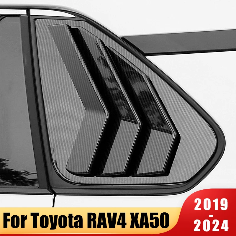 

For Toyota RAV4 RAV 4 XA50 2019 2020 2021 2022 2023 Hybrid Car Side Rear Window Louver Shutter Cover Trim Accessories ABS Carbon