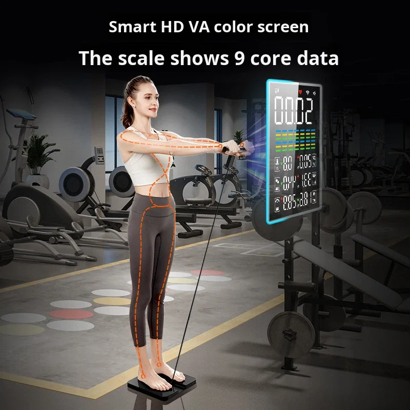 Smart, Inch Color Screen Tempered Glass Body Fat Scale Home Gym Professional Precision Measurement App Connection