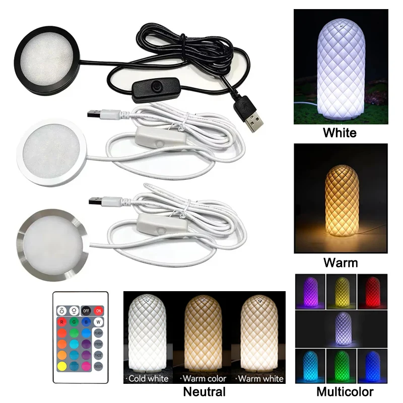 لمختبر بامبو Led طقم مصابيح طقم إضاءة قابل للتعديل أجزاء إضاءة Led الأجهزة لتقوم بها بنفسك نموذج أبيض/بارد/ضوء دافئ بدون غطاء مصباح 001 #2