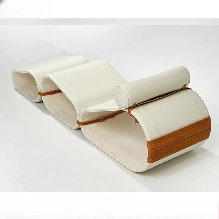 Light luxury recliner, leisure chair, all leather designer leisure sofa