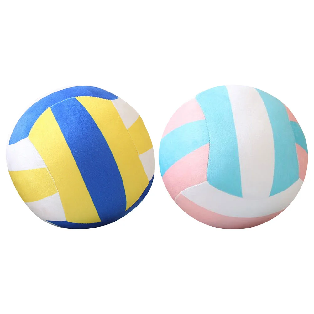 

2 Pcs Kids Toys Volleyball Plush Gifts for Lovers Football Beach Teen Stuff Accessories Pillow Child