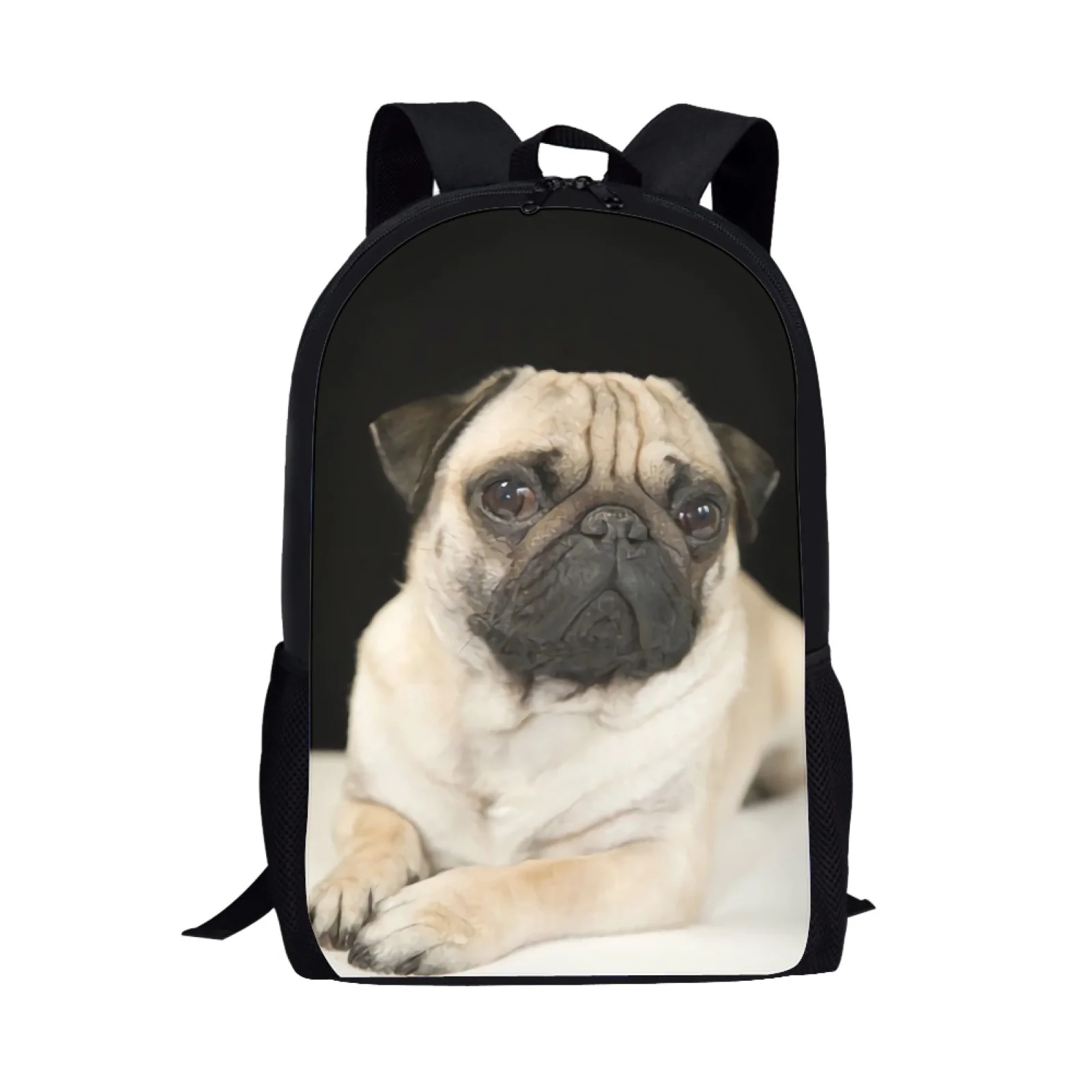Kids School Bags for Teenager Boy Girl Children Backpack Cute Pug Dog Print School Satchels Bookbag Schoolbag Student Book Bag