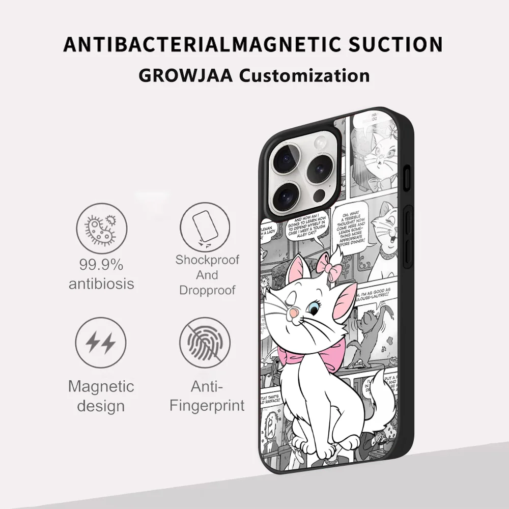 Cartoon Movie The Aristochats Phone Case, Magsafe Mirror, Wireless Magnetic Cover, iPhone 16, 15, 14, 13, 12, 11 Pro Max Plus, Mini