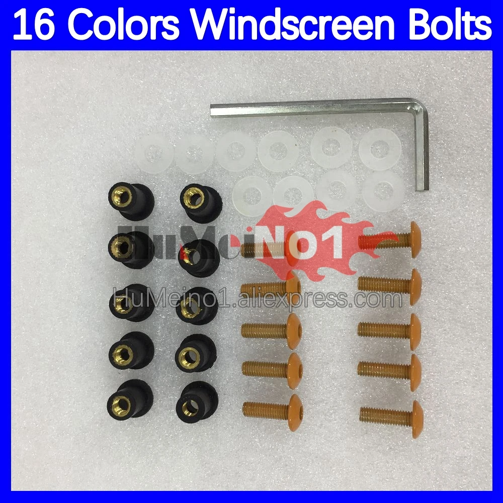 31pcs Motorcycle Windscreen Bolts For KAWASAKI NINJA ZX250 ZX-250 ZX 250R 250 R CC ZX250R 08 09 10 11 12 Windshield Screws Nuts