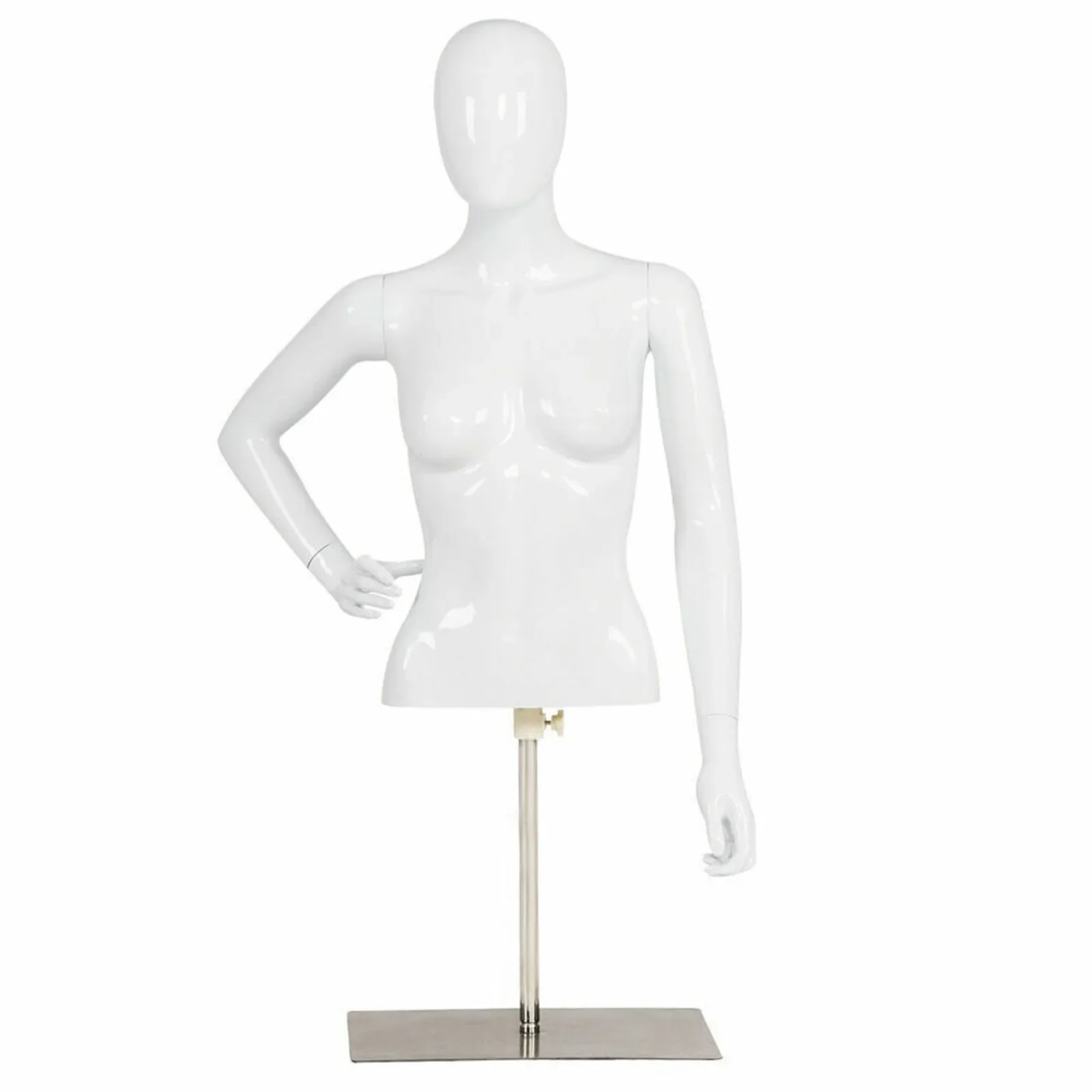 Female Mannequin Realistic Man Half Body Head Turn Dress Form Display w/ Base United States